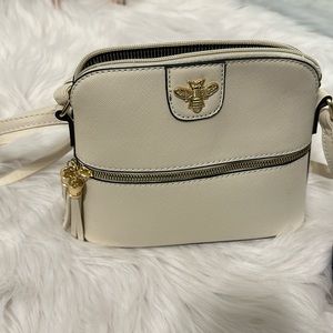 Calista White Faux leather crossbody